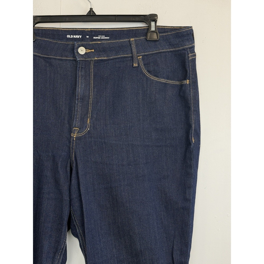 Old Navy High Rise Super Skinny Jeans Women's size 18 Dark Blue Stretch Denim - Picture 2 of 6